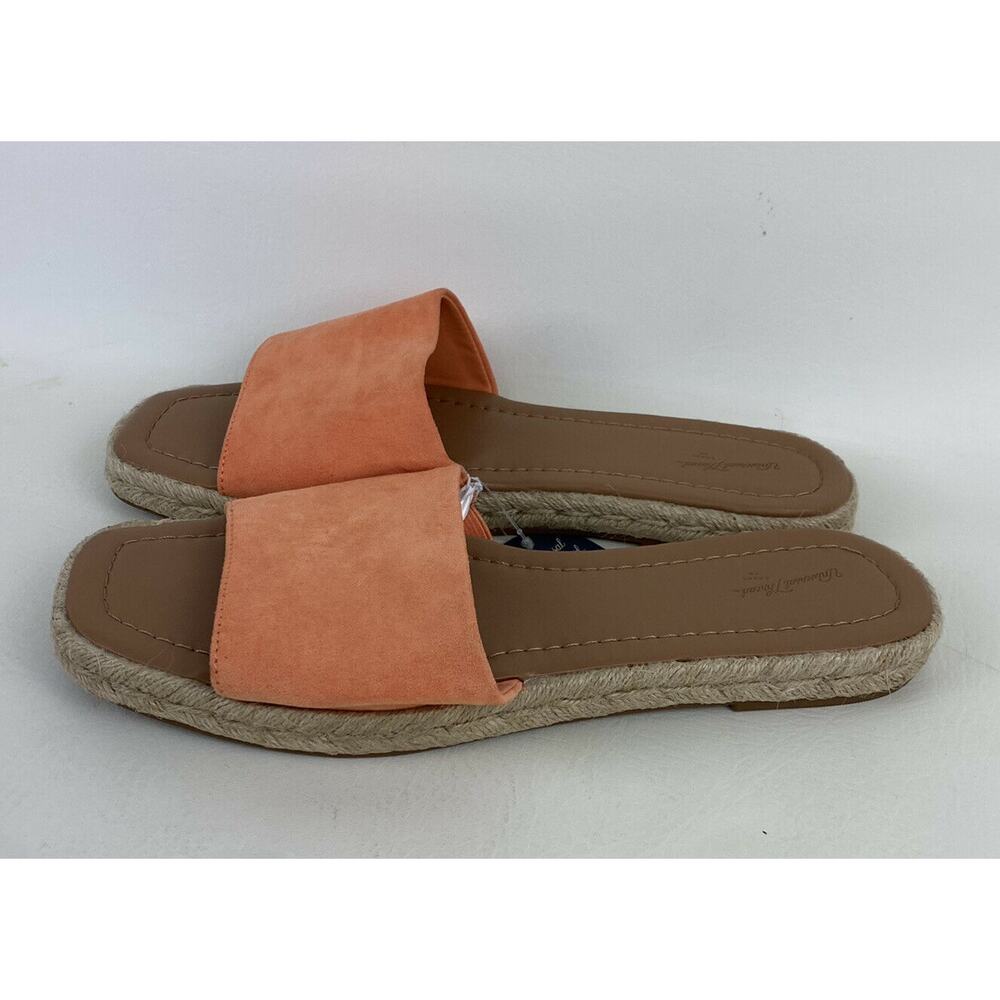 Universal Thread Womens Maren Square Toe Espadrille Slide‎ Sandal Orange NWT